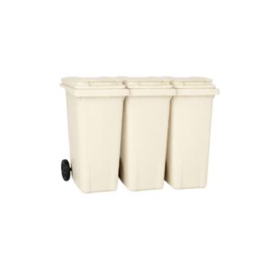 Kit de 3 tachos de residuos 120L - Blanco