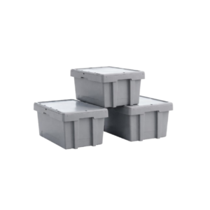 Kit 3 Cajones Grises con Tapa